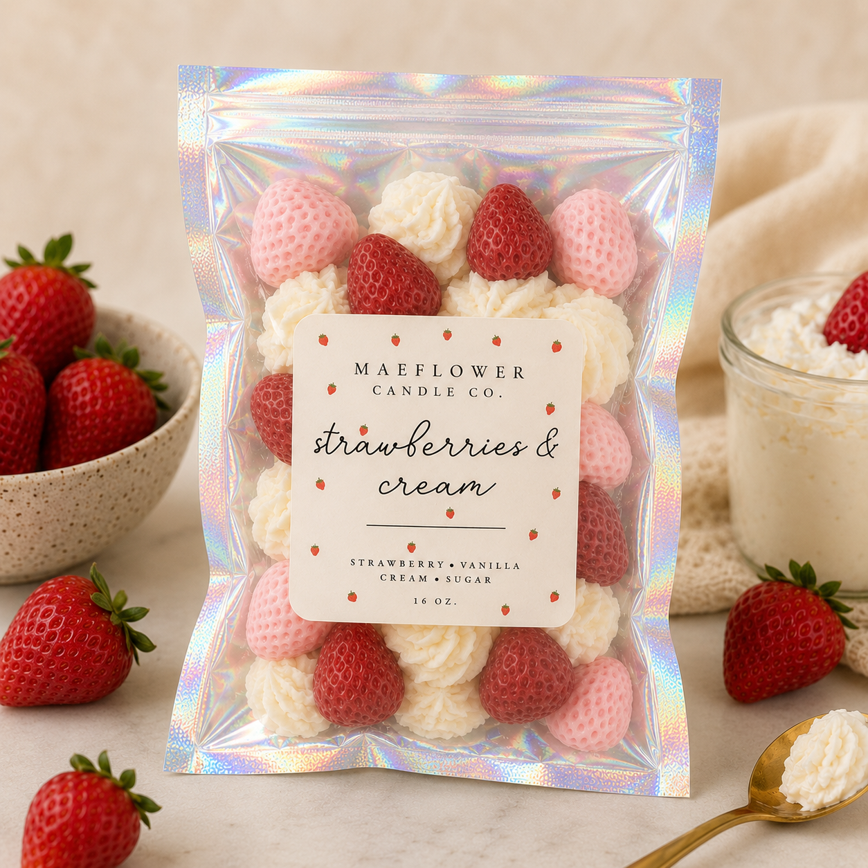 strawberries and cream wax melts